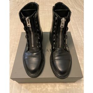 All Saints black leather Combat boots